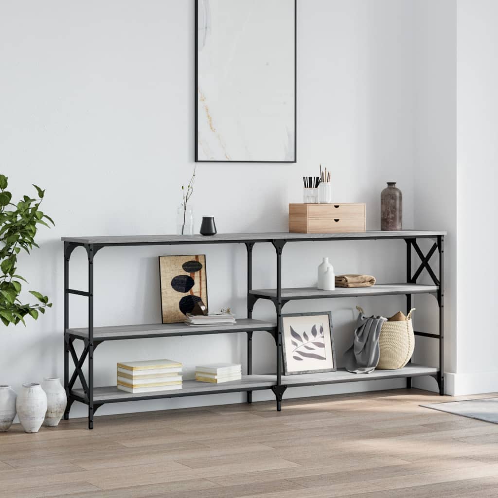 Τραπέζι Κονσόλα Γκρι Sonoma 180x29x76,5 εκ. Επεξεργ. Ξύλο
