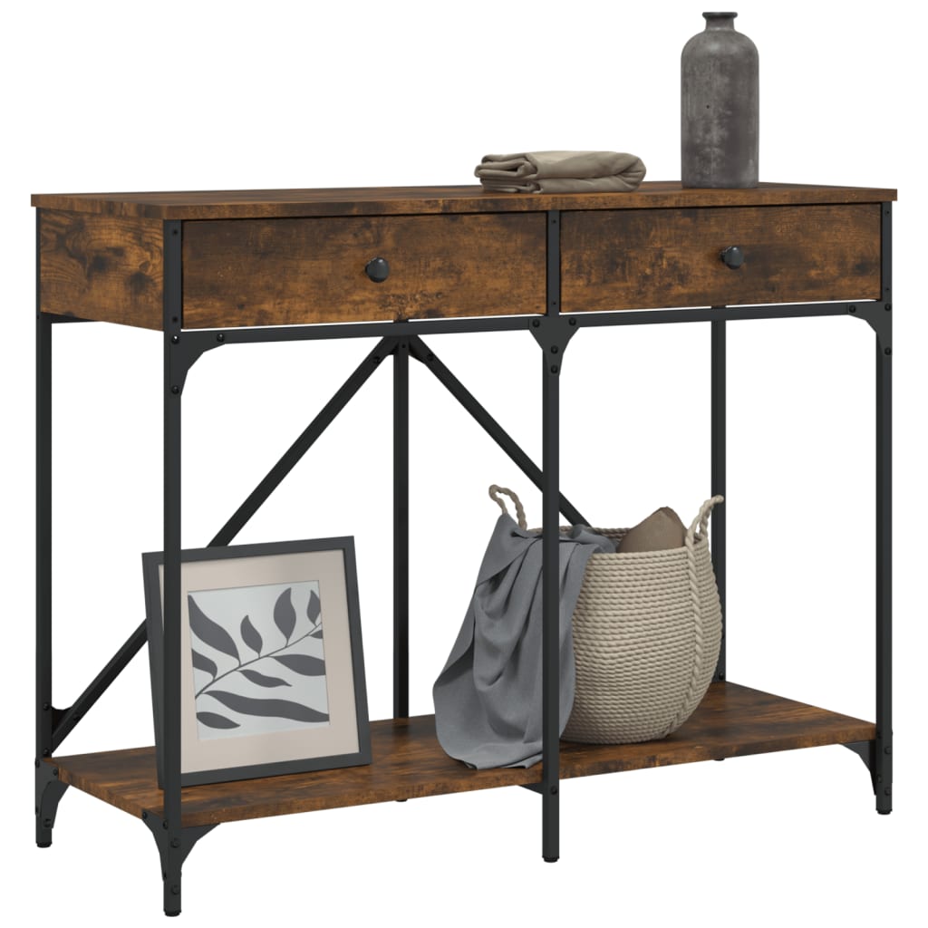 Τραπέζι Κονσόλα Καπνιστή Δρυς 100x39x78,5εκ. Επεξεργασμένο Ξύλο