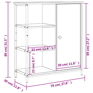 Ντουλάπι Καπνιστή Δρυς 70 x 30 x 80 εκ. από Επεξεργ. Ξύλο