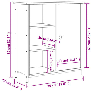 Ντουλάπι Καπνιστή Δρυς 70 x 30 x 80 εκ. από Επεξεργ. Ξύλο - Pakobazaar