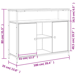 Ντουλάπι Καπνιστή Δρυς 100x35x80 εκ. από Επεξεργασμένο Ξύλο