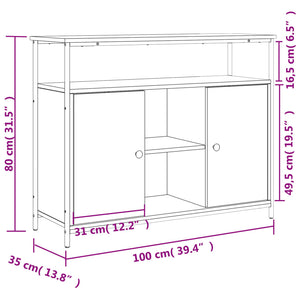 Μπουφές Γκρι Sonoma 100x35x80 εκ. από Επεξεργασμένο Ξύλο - Pakobazaar