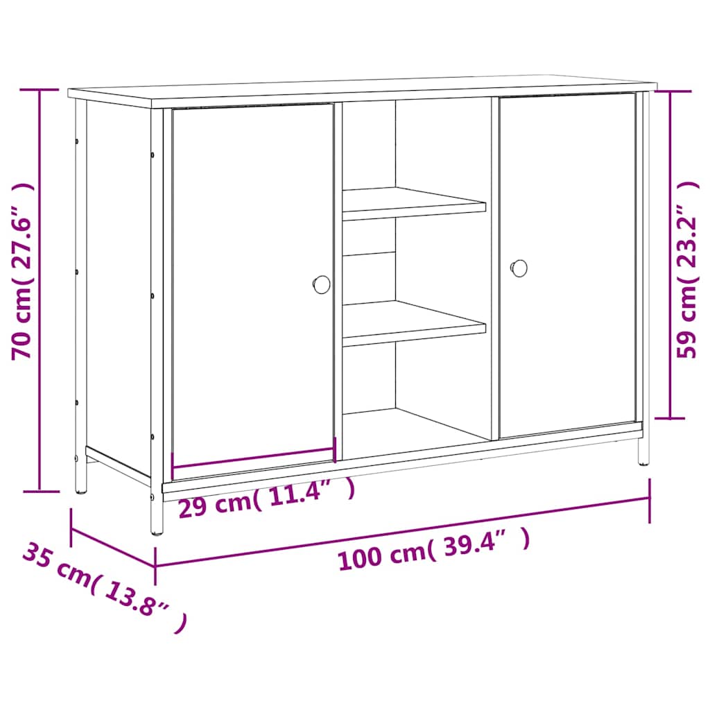 Ντουλάπι Καπνιστή Δρυς 100x35x70 εκ. από Επεξεργασμένο Ξύλο - Pakobazaar