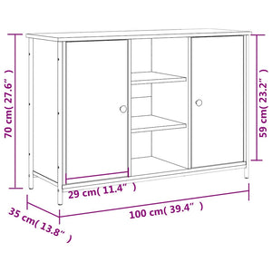Ντουλάπι Καπνιστή Δρυς 100x35x70 εκ. από Επεξεργασμένο Ξύλο - Pakobazaar