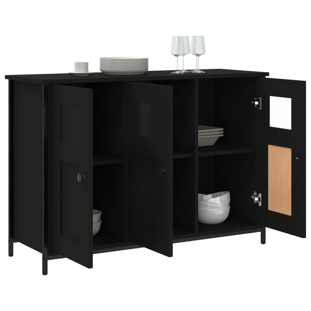 Μπουφές Μαύρος 100 x 35 x 70 εκ. από Επεξεργασμένο Ξύλο