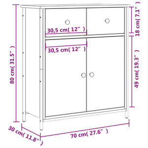 Ντουλάπι Sonoma Δρυς 70x30x80 εκ. Επεξεργασμένο Ξύλο