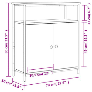 Ντουλάπι Καφέ Δρυς 70 x 30 x 80 εκ. από Επεξεργ. Ξύλο