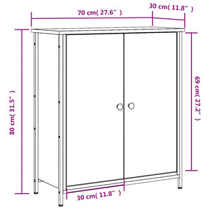Ντουλάπι Μαύρο 70 x 30 x 80 εκ. από Επεξεργασμένο Ξύλο