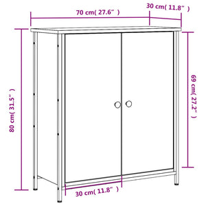Ντουλάπι Καφέ Δρυς 70 x 30 x 80 εκ. από Επεξεργ. Ξύλο
