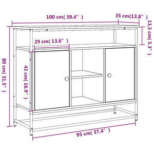 Ντουλάπι Sonoma δρυς 100x35x80 εκ. Επεξεργασμένο Ξύλο - Pakobazaar