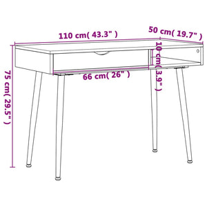 Γραφείο Υπολογιστή με Συρτάρι Καφέ 110x50x75 εκ. Επεξεργ. Ξύλο - Pakobazaar