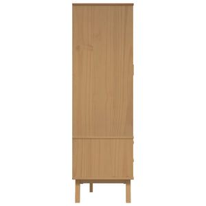 Ντουλάπα OLDEN Γκρι & Καφέ 76,5x53x172 εκ. Μασίφ Ξύλο Πεύκου - Pakobazaar