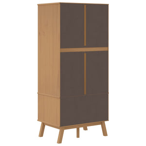 Ντουλάπα OLDEN Λευκό & Καφέ 76,5x53x172 εκ. Μασίφ Ξύλο Πεύκου - Pakobazaar