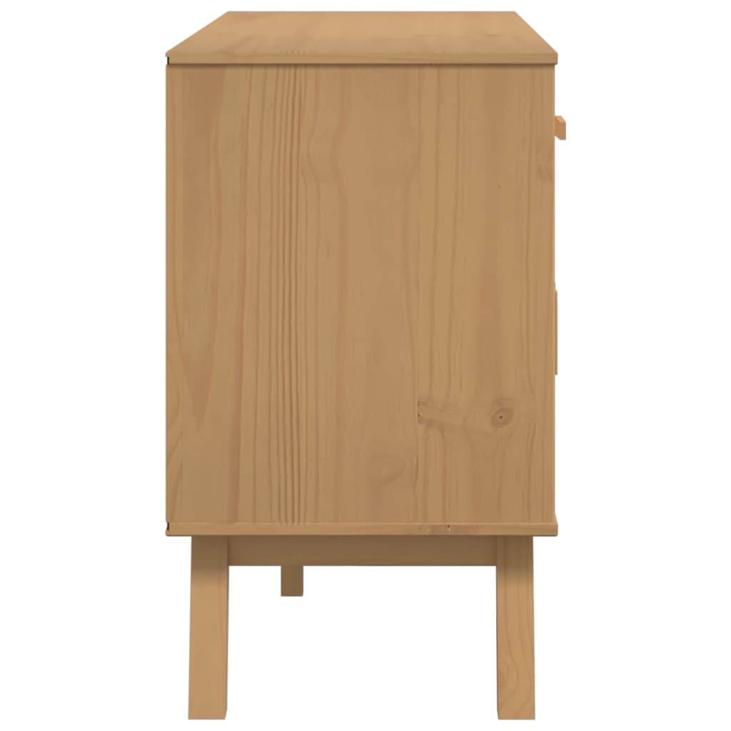 Μπουφές OLDEN Λευκό & Καφέ 114x43x73,5 εκ. Μασίφ Ξύλο Πεύκου