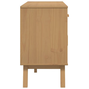 Μπουφές OLDEN Λευκό & Καφέ 114x43x73,5 εκ. Μασίφ Ξύλο Πεύκου