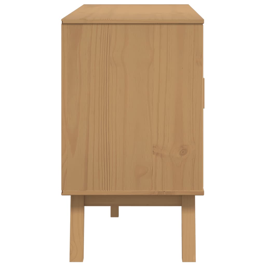 Μπουφές OLDEN Λευκό & Καφέ 114x43x73,5 εκ. Μασίφ Ξύλο Πεύκου