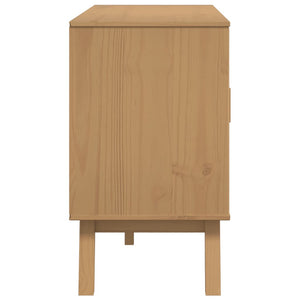 Μπουφές OLDEN Λευκό & Καφέ 114x43x73,5 εκ. Μασίφ Ξύλο Πεύκου
