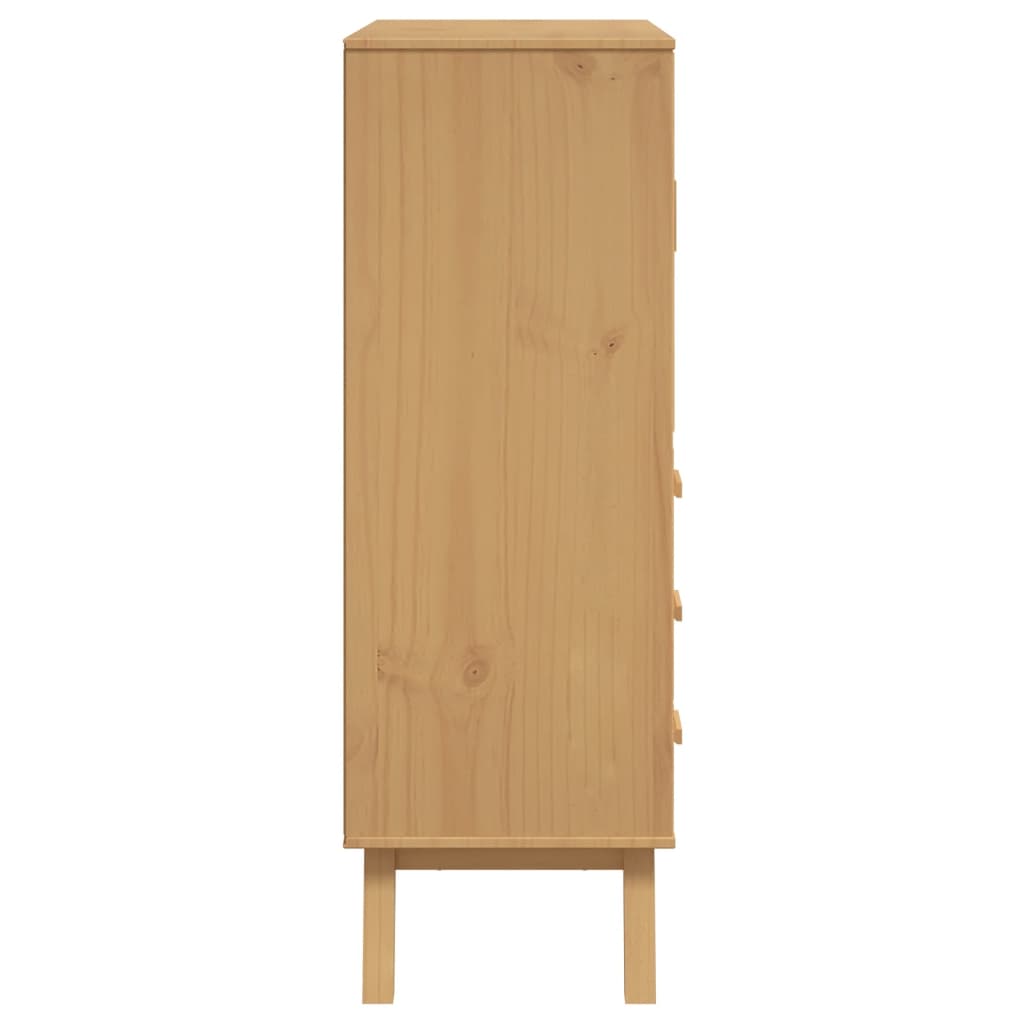 Ντουλάπι OLDEN Λευκό και Καφέ 85x43x125 εκ. Μασίφ Ξύλο Πεύκου