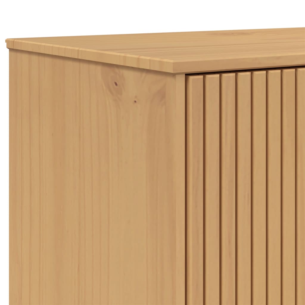 Ντουλάπι OLDEN Λευκό και Καφέ 85x43x125 εκ. Μασίφ Ξύλο Πεύκου