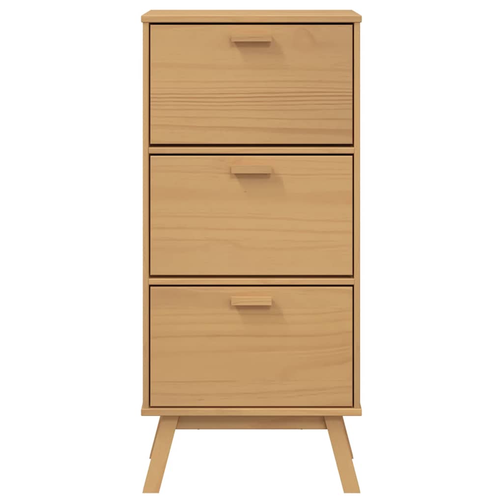 Παπουτσοθήκη OLDEN Καφέ 55x35x120 εκ. από Μασίφ Ξύλο Πεύκου - Pakobazaar