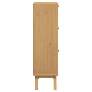 Παπουτσοθήκη OLDEN Γκρι/Καφέ 55x35x120 εκ. Μασίφ Ξύλο Πεύκου