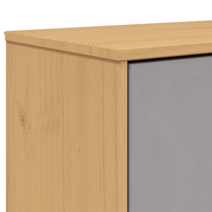 Παπουτσοθήκη OLDEN Γκρι/Καφέ 55x35x120 εκ. Μασίφ Ξύλο Πεύκου