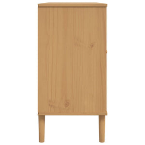 Μπουφές SENJA Καφέ / Ρατάν 112 x 40 x 80 εκ. Μασίφ Ξύλο Πεύκου