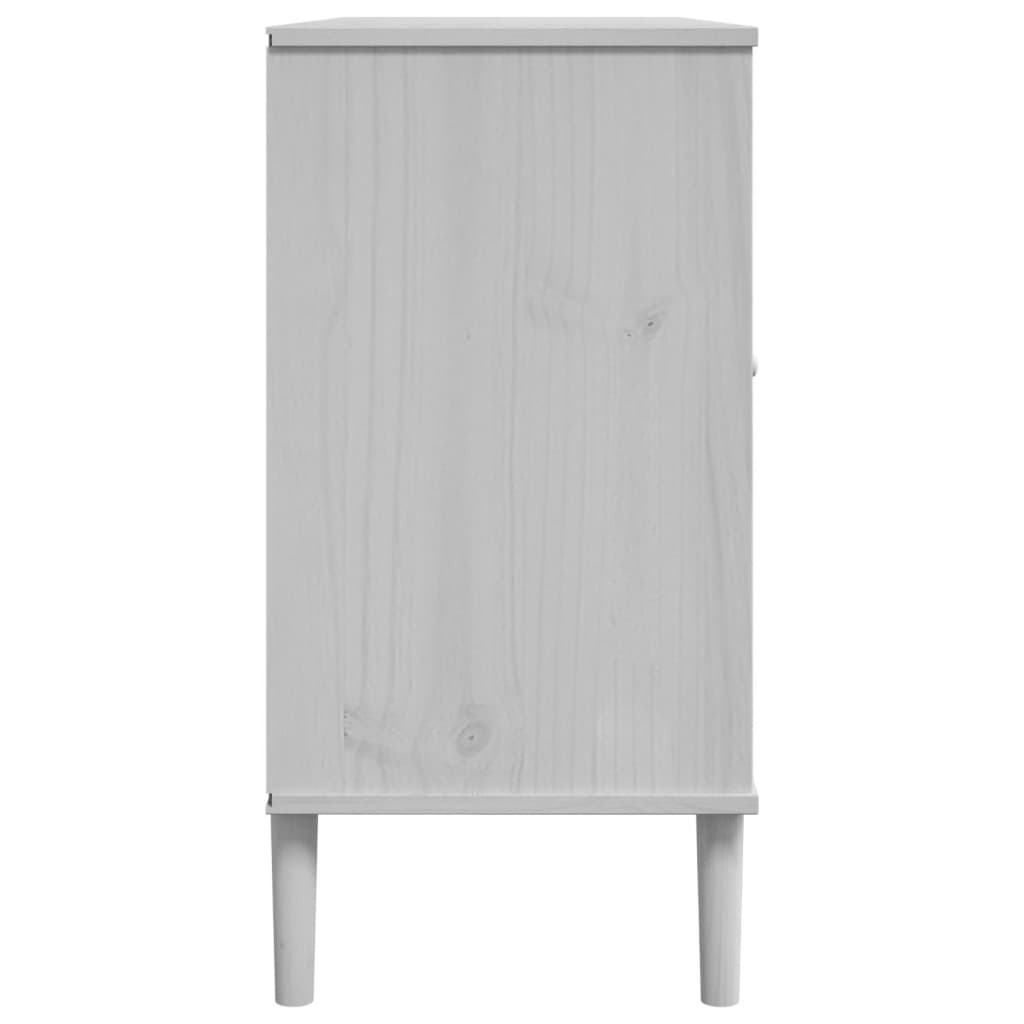 Μπουφές SENJA Λευκό / Ρατάν 112 x 40 x 80 εκ. Μασίφ Ξύλο Πεύκου