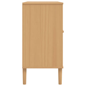 Μπουφές SENJA Καφέ / Ρατάν 112 x 40 x 80 εκ. Μασίφ Ξύλο Πεύκου