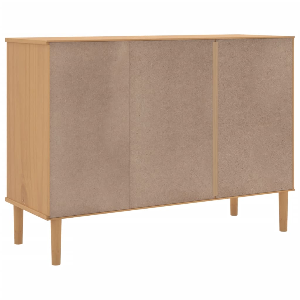 Μπουφές SENJA Καφέ / Ρατάν 112 x 40 x 80 εκ. Μασίφ Ξύλο Πεύκου