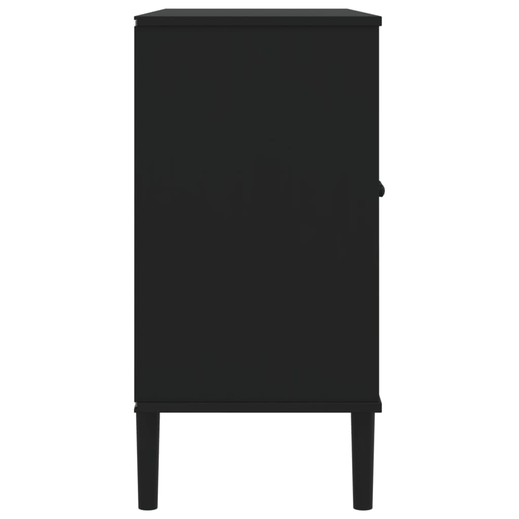 Μπουφές SENJA Μαύρο / Ρατάν 112 x 40 x 80 εκ. Μασίφ Ξύλο Πεύκου - Pakobazaar