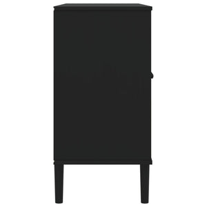 Μπουφές SENJA Μαύρο / Ρατάν 112 x 40 x 80 εκ. Μασίφ Ξύλο Πεύκου - Pakobazaar