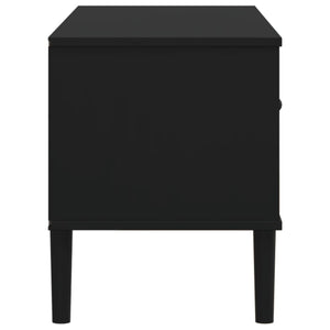 Έπιπλο Τηλεόρασης SENJA Μαύρο / Ρατάν 106x40x49 εκ. Μασίφ Πεύκο