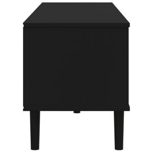 Έπιπλο Τηλεόρασης SENJA Μαύρο / Ρατάν 158x40x49 εκ. Μασίφ Πεύκο - Pakobazaar