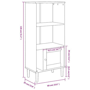 Βιβλιοθήκη SENJA Καφέ/Όψη Ρατάν 60x35x130 εκ Μασίφ Ξύλο Πεύκου - Pakobazaar
