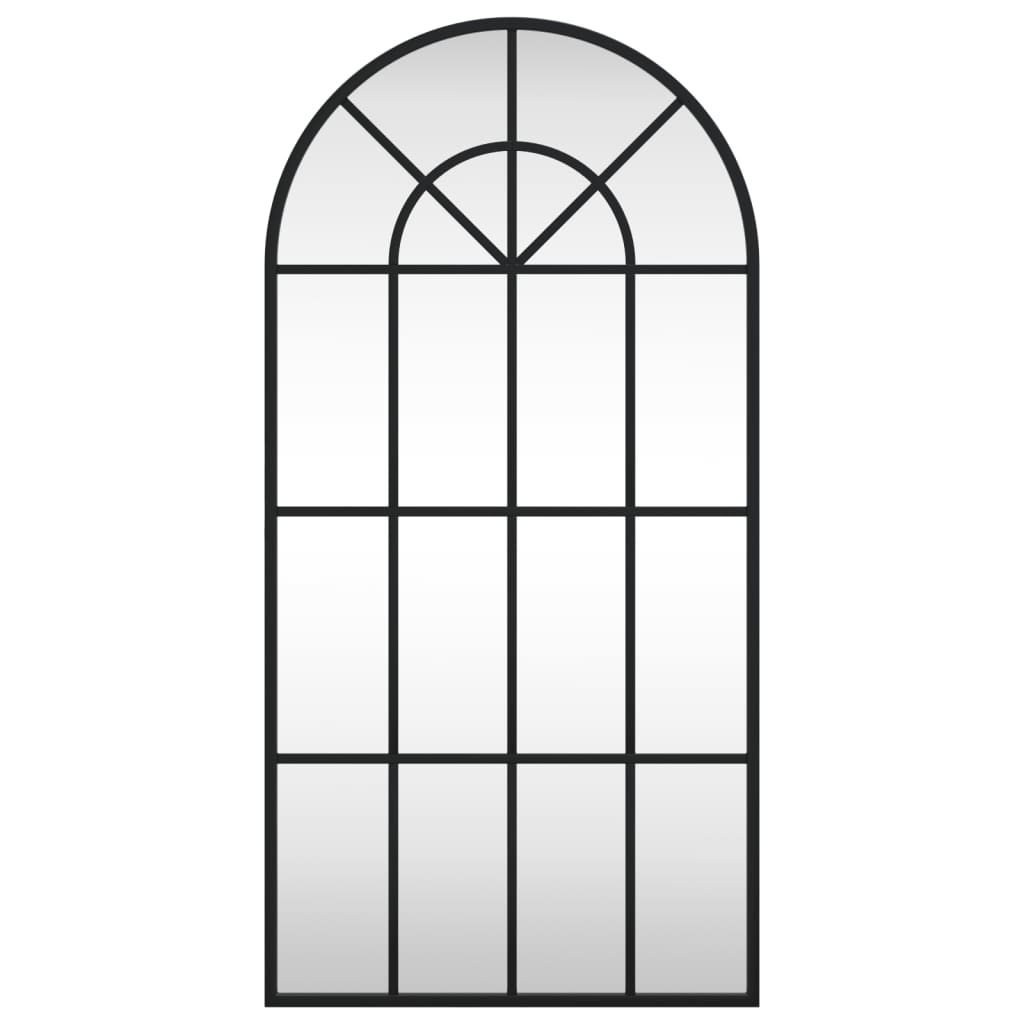 Καθρέφτης Τοίχου Αψίδα Μαύρος 40 x 80 εκ. από Σίδερο - Pakobazaar