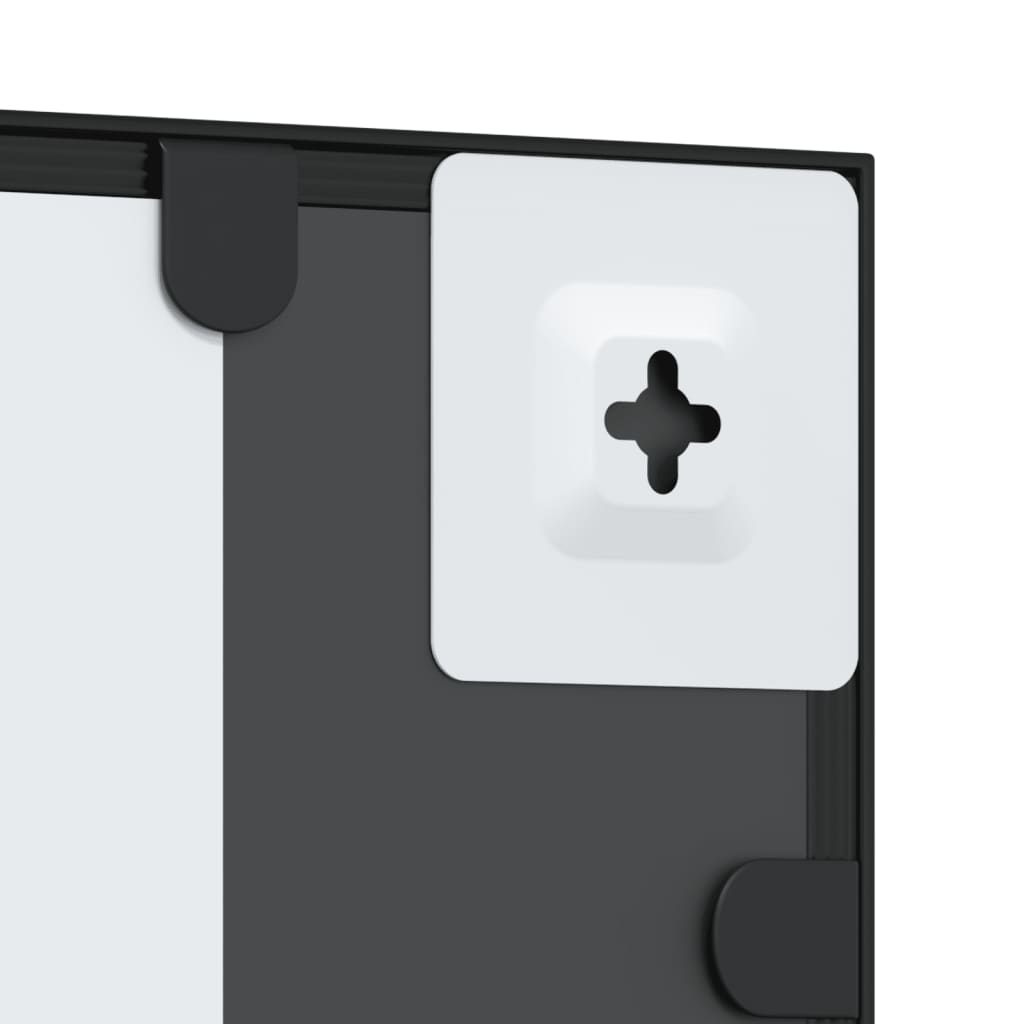 Καθρέφτης Τοίχου Τετράγωνος Μαύρος 60 x 60 εκ. από Σίδερο - Pakobazaar