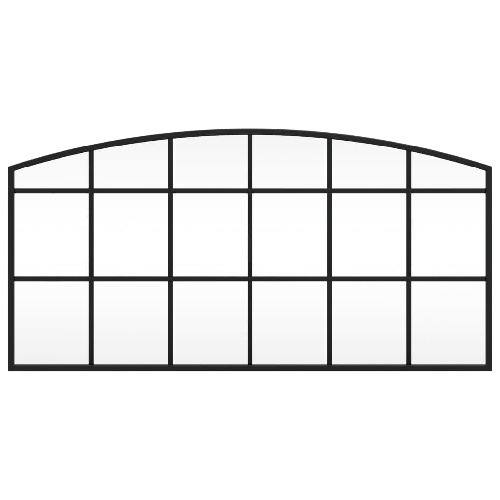 Καθρέφτης Τοίχου Αψίδα Μαύρος 80 x 40 εκ. από Σίδερο