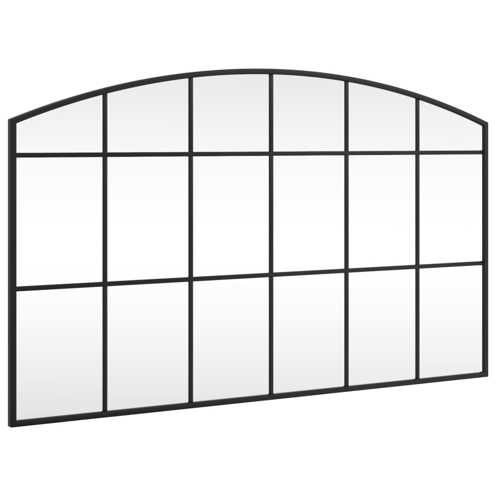 Καθρέφτης Τοίχου Αψίδα Μαύρος 100 x 60 εκ. από Σίδερο - Pakobazaar