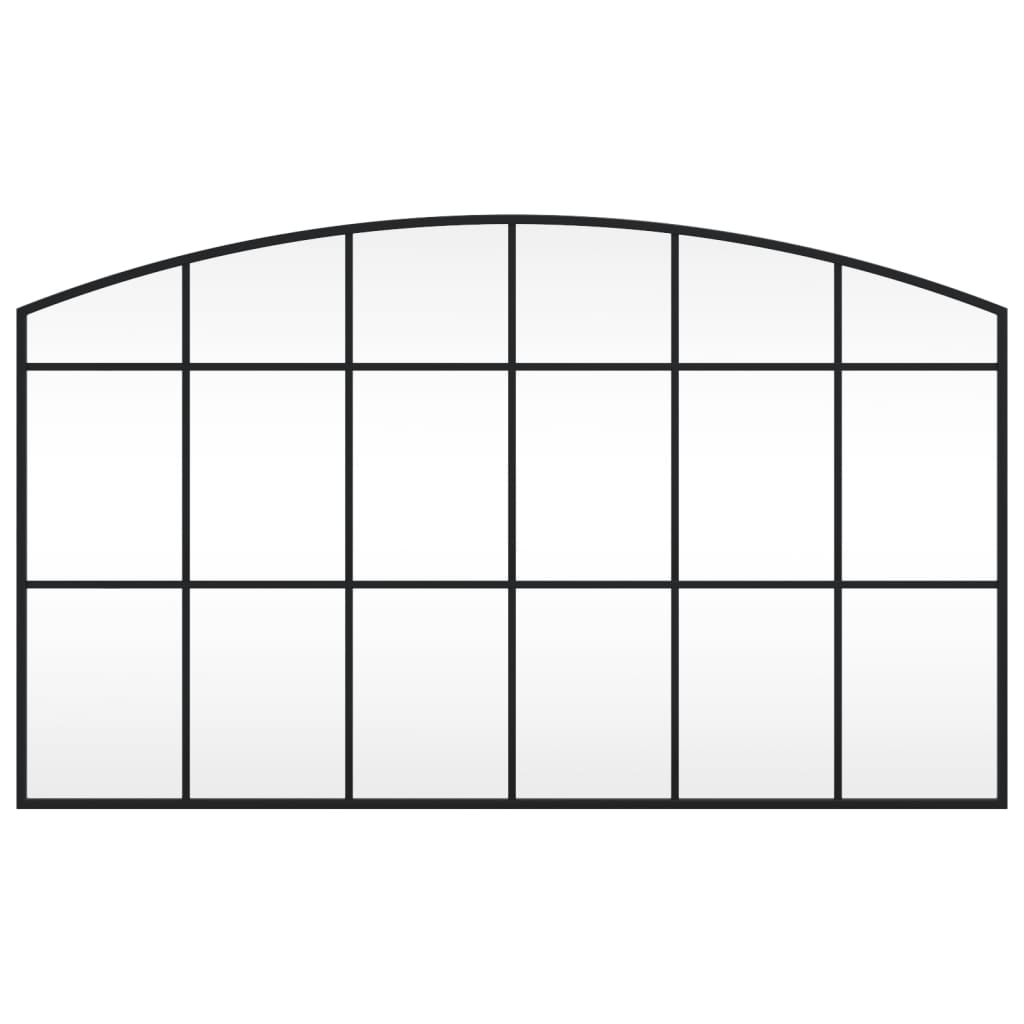 Καθρέφτης Τοίχου Αψίδα Μαύρος 100 x 60 εκ. από Σίδερο - Pakobazaar