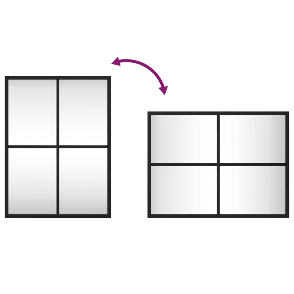 Καθρέφτης Ορθογώνιος Μαύρος 30 x 40 εκ. από Σίδερο