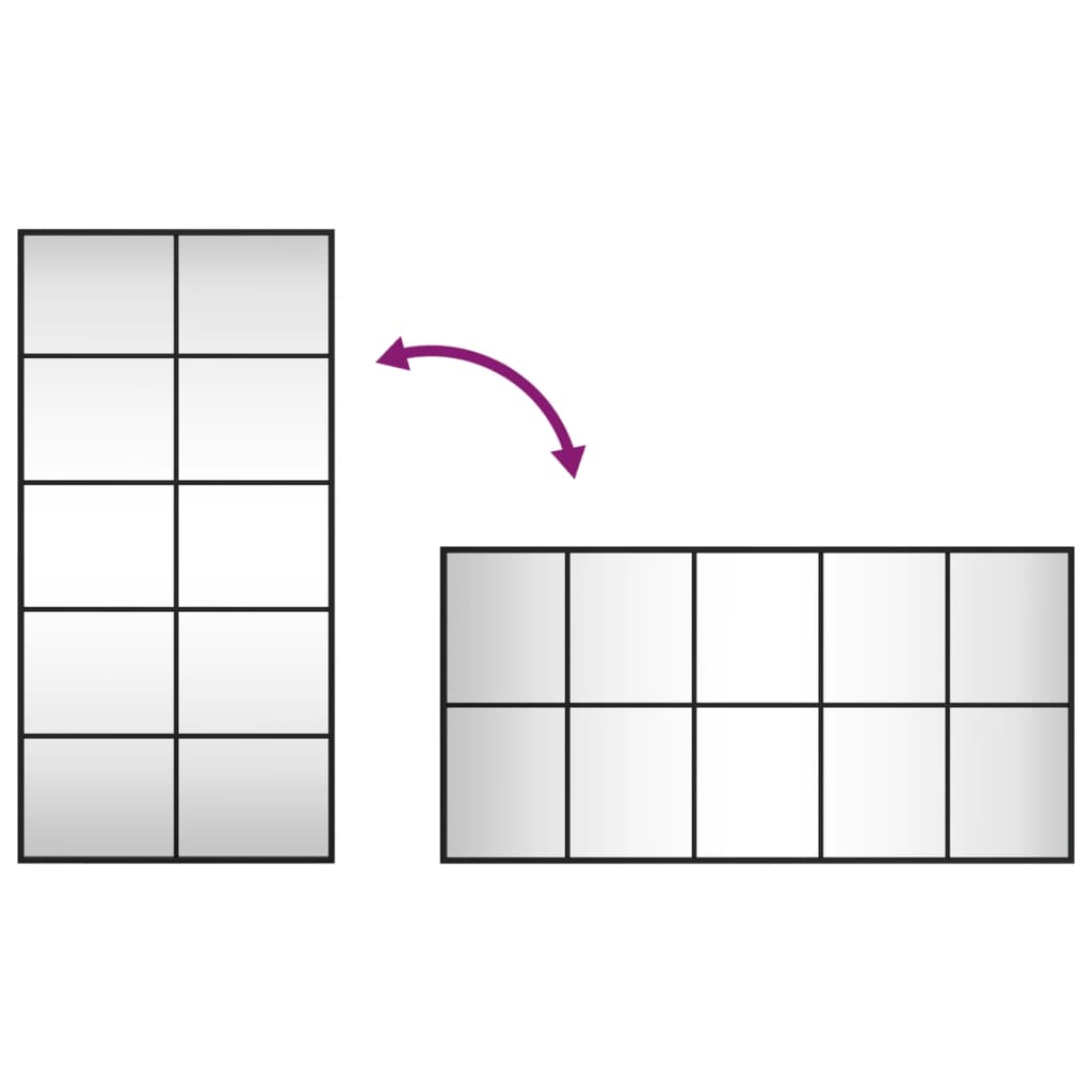 Καθρέφτης Ορθογώνιος Μαύρος 50 x 100 εκ. από Σίδερο - Pakobazaar