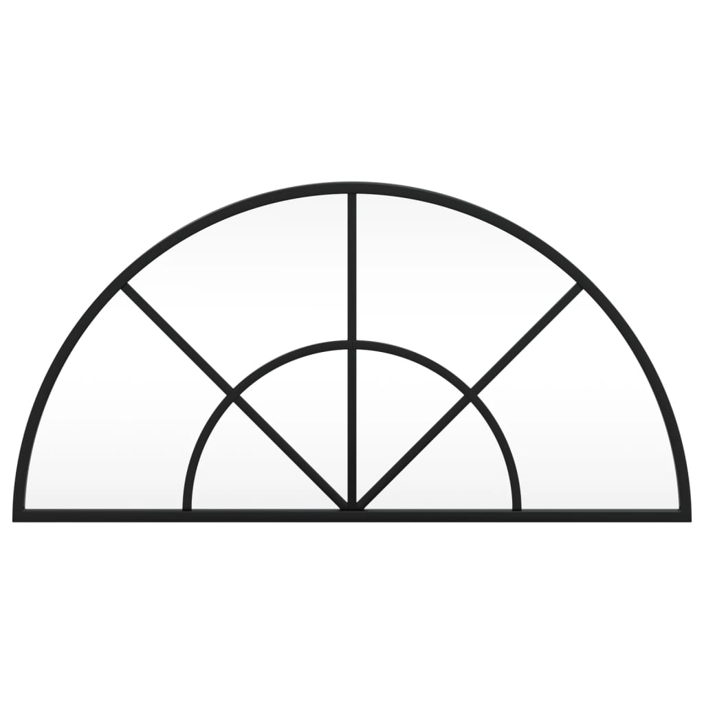 Καθρέφτης Τοίχου Αψίδα Μαύρος 60x30 εκ. από Σίδερο - Pakobazaar