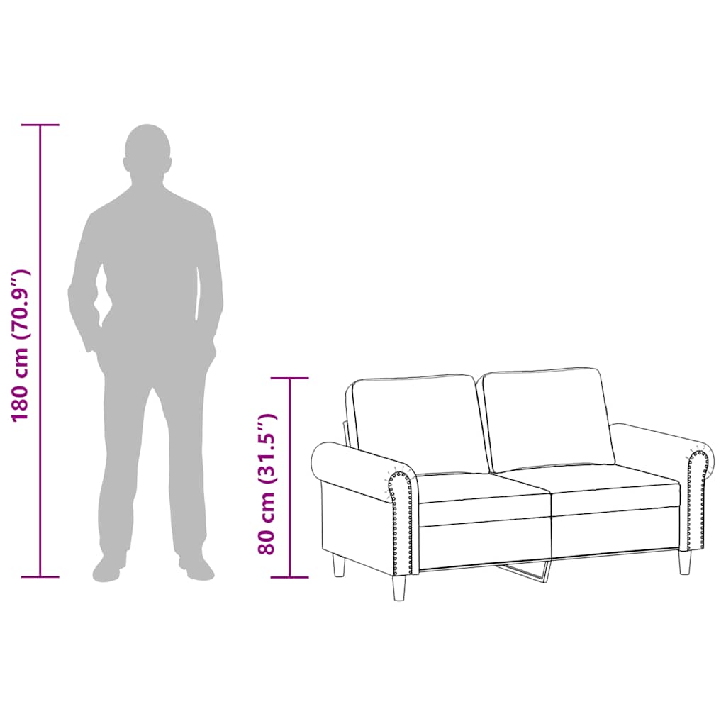 Καναπές Διθέσιος Γκρι 120 εκ. από Συνθετικό Δέρμα