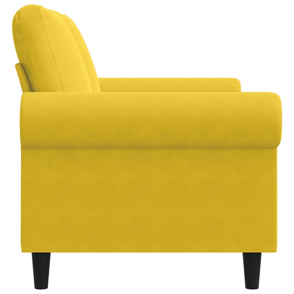 Καναπές Διθέσιος Κίτρινος 120 εκ. Βελούδινος - Pakobazaar