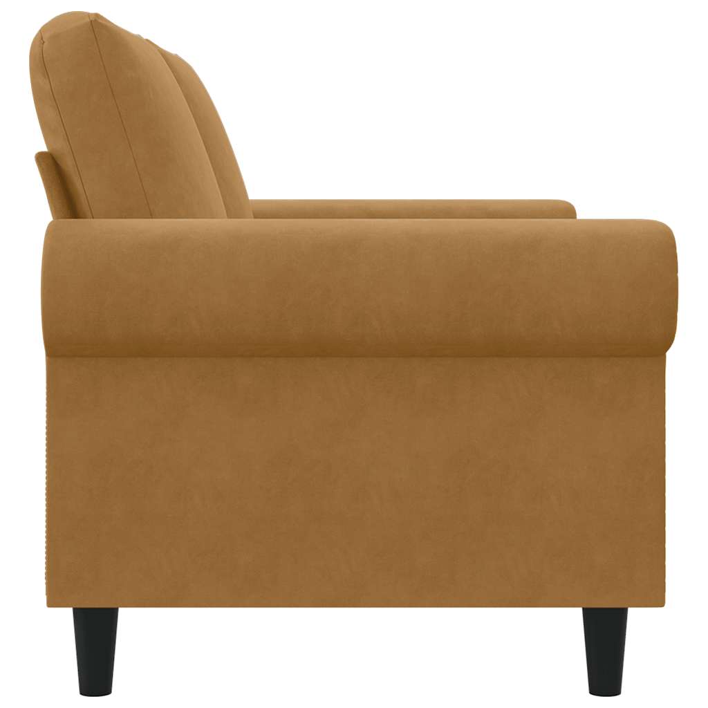 Καναπές Διθέσιος Καφέ120 εκ. Βελούδινος - Pakobazaar