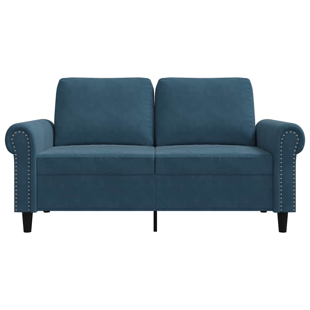 Καναπές Διθέσιος Μπλε 120 εκ. Βελούδινος