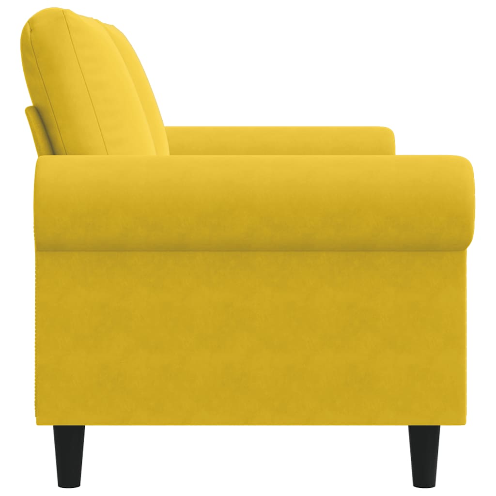 Καναπές Διθέσιος Κίτρινος 140 εκ. Βελούδινος