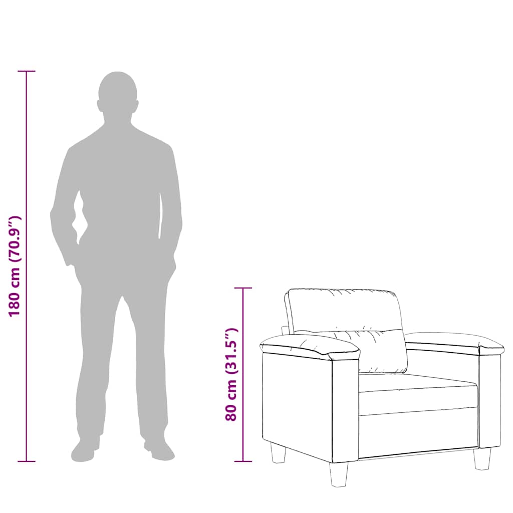 Πολυθρόνα Taupe 60 εκ. από Ύφασμα Μικροϊνών