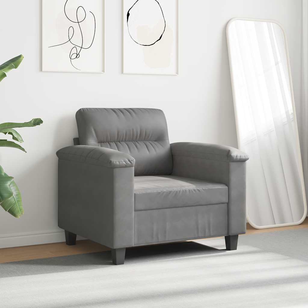 Πολυθρόνα Σκούρο Γκρι60 εκ. Ύφασμα μικροϊνών - Pakobazaar